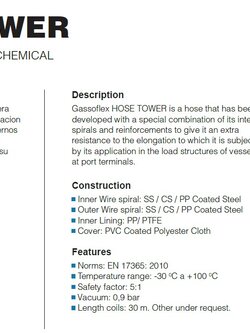 Composite Hoses and Flex, HOSE TOWER, PRODUCTOS QUIMICOS I CHEMICAL