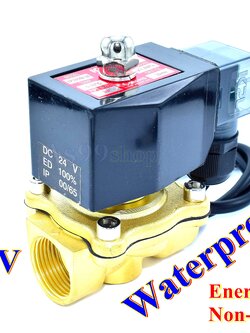 Outdoor Waterproof and energy-saving non-heating Solenoid Valve โซลินอยด์วาล์วทองเหลือง NC ปกติปิด 3/4" 24VDC