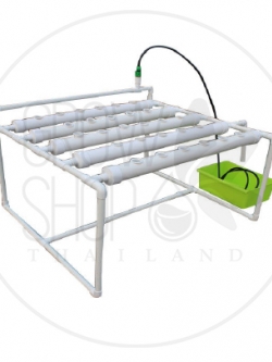  ชุดรางปลูกไฮโดรโปนิกส์ระบบ NFT แบบท่อกลม 28 หลุม พร้อมอุปกรณ์ครบชุด 