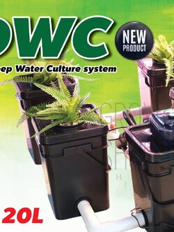  ชุดกระถางไฮโดรโปนิกส์ระบบแอดวานซ์แอร์โรโปนิกส์ RDWC พร้อมอุปกรณ์ครบชุด ขนาด 20 ลิตร 
