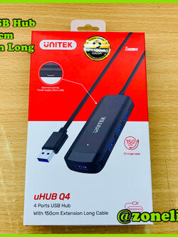 Unitek H1111E USB 4 Port with 150cm Extension Long Cable