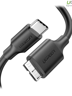 UGREEN USB-C to USB 3.0 Micro B Cable, Fast Charging and Sync Data Transfer Cord Compatible with Samsung Galaxy S5 Note 3, Seagate, WD, Toshiba, External Hard Drive, Camera 3 Feet by UGREEN