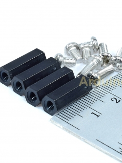 M3*16 column double-pass hex Black ( 1 ชุด 4 ตัว )+น๊อตหัวกลม 8 ตัว