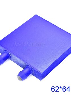 62*64*12 Aluminum Water Cooling Block Radiator Heatsink (อลูมิเนียมบล็อกฟ้า)