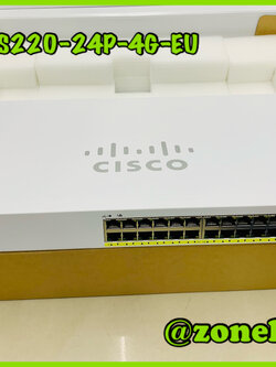 Cisco CBS220-24P-4G-EU Cisco Business Switch 24 Ports 1GE PoE 195W, 4 Ports 1G SFP Uplink