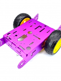 โครงรถหุ่นยนต์ Aluminum alloy robot Smart car ล้อเหลือง/ยางดำ สี Metallic purple