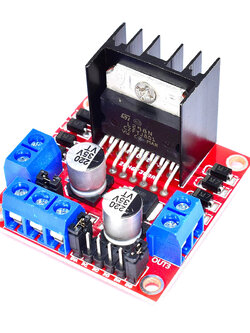 L298N Motor Driver Module บอร์ดไดร์ฟมอเตอร์ 2 ช่อง สำหรับหุ่นยนต์ Arduino, Smart Car, DC Motor, Stepper Motor