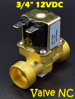 โซลินอยด์วาล์วทองเหลือง Solenoid Valve 12VDC 3/4 นิ้ว สำหรับเปิด-ปิด น้ำ