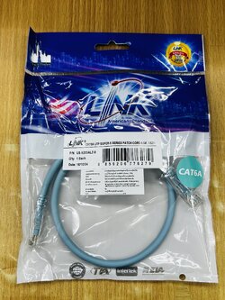 Link US-5200ALZ-9 CAT6A UTP Super-S Series PATCH Cord 0.5m,LSZH