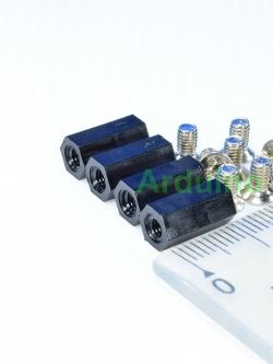 M3*11 column double-pass Black ( 1 ชุด 4 ตัว )+น๊อตหัวตัดแบบฝัง 8 ตัว