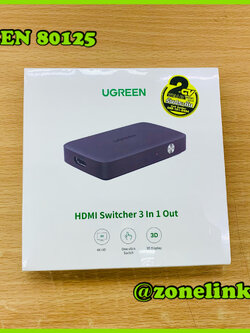 UGREEN 80125 HDMI Switcher 3 In 1 Out 4K@30HZ