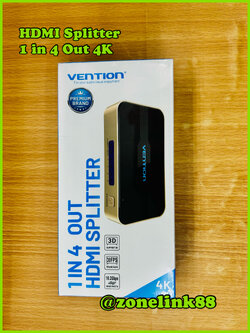 Vention ACCGO 1 IN 4 Out HDMI Splitter 4K@30Hz Gold Aluminum Alloy Type