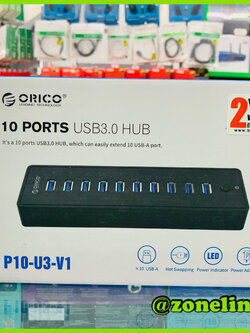P10-U3-V1 ORICO Powered USB Hub, 10 Ports 36W USB 3.0 Data Hub with 12V/3A Power Adapter for Computer, PC, Laptop, Mobile HDD, Flash Drive and More