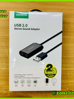 UGREEN 30724 USB Sound Card Audio Adapter External Stereo Sound AUX 3.5mm Headphone And Microphone Jack For Windows, Mac, Linux, PC, Laptops, Desktops, PS4 , คอมพิวเตอร์ , โน๊ตบุ๊ค