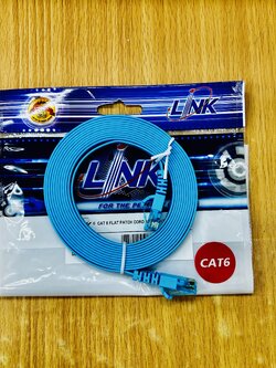Link US-5143-8 Cat6 Flat Patch Cord 3m.Light Blue