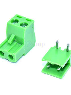 Terminal Block PCB connector 2P / 2EDGK 5.08mm plug-in ( 1 ชุด ผู้ขา งอ90+เมีย )