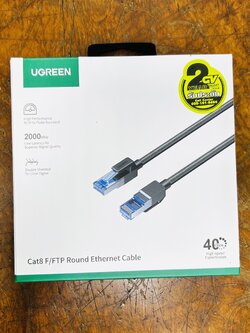 UGREEN 80429 Cat 8 RJ45 40Gbps 2000Mhz High Speed Ethernet Network Cable Cat8 F/FTP 1m.