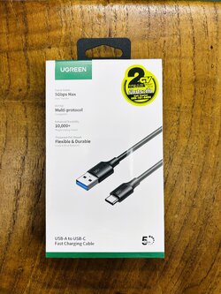 UGREEN 20882 USB 3.0A Male to USB Type C Male Cable Nickel Plating 1m.Fast Charging Data Transfer