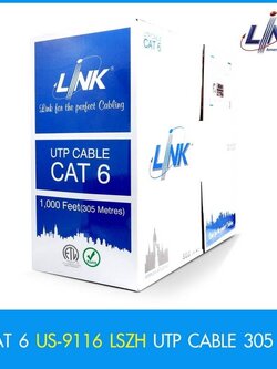 US-9116LSZH CAT 6 UTP ULTRA (600 MHz) w/Cross Filler, 23 AWG, LSZH White 305 M./Pull Bx.R