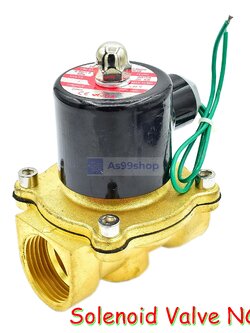 Solenoid Valve โซลินอยด์วาล์วทองเหลือง NC ปกติปิด 1" 12VDC
