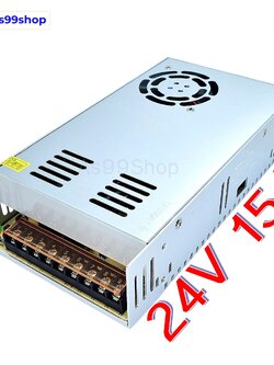สวิตชิ่งเพาเวอร์ซัพพลาย Switching Power Supply 24V 15A 360W(สีเงิน) S-360-24
