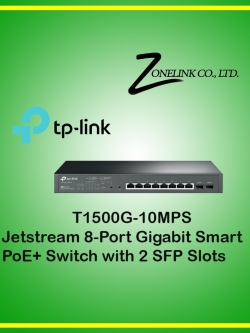 JetStream 8-Port Gigabit Smart PoE+ Switch with 2 SFP Slots T1500G-10MPS