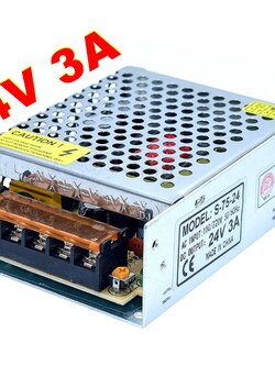 24V 3A 75W สวิตชิ่งเพาเวอร์ซัพพลาย Switching Power Supply (สีเงิน) S-75-24
