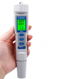  เครื่องวัด PH EC Temp ในน้ำ 3in1 ตรวจสอบค่าน้ำและปุ๋ย ปากกาวัด PH EC Temp ( PH meter) 