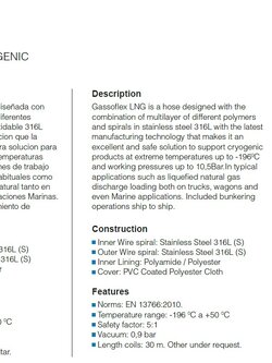 Composite Hoses and Flex, LNG, CRIOGENICAS I CRYOGENIC