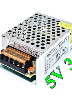 Switching Power Supply สวิตชิ่งเพาเวอร์ซัพพลาย 5V 3A 15W(สีเงิน) S-15-5