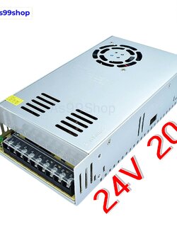 Switching Power Supply 24V 20A 500W สวิตชิ่งเพาเวอร์ซัพพลาย รุ่น S-500-24 (สีเงิน)