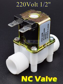 โซลินอยด์วาล์วพลาสติก Solenoid Valve 220VAC 1/2 นิ้ว สำหรับเปิด-ปิด น้ำ