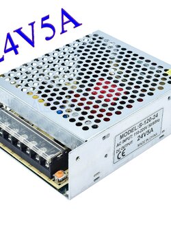 Switching Power Supply 24V 5A 120W รุ่น S-120-24 หม้อแปลงสวิตชิ่ง เพาเวอร์ซัพพลาย 24VDC (สีเงิน)