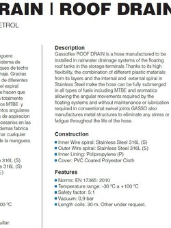 Composite Hoses and Flex, ROOF DRAIN I ROOF DRAIN, HIDROCARBUROS I PETROL
