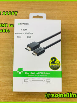 UGREEN 11167 Mini HDMI to HDMI Cable 1.5m