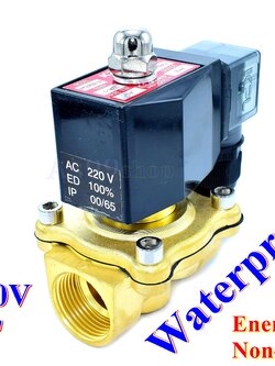 Outdoor Waterproof and energy-saving non-heating Solenoid Valve โซลินอยด์วาล์วทองเหลือง NC ปกติปิด 3/4" 220VAC