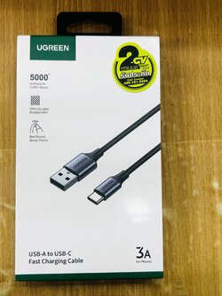 UGREEN 60124 USB 2.0 to USB-C Cable Plating Aluminum Braid 0.25m.Fast Charging Data Transfer