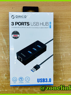 Orico HR01-U3 3 Ports USB HUB and gigabit Ethernet port
