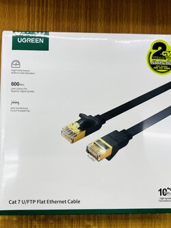 LAN CABLE (สายแลน) UGREEN 11267 ETHERNET CAT7 RJ45 GIGABIT ETHERNET FLAT CABLE 20M