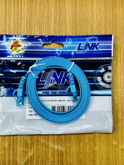 Link US-5142-8 CAT6 Flat Path Cord 2m.,Light Blue