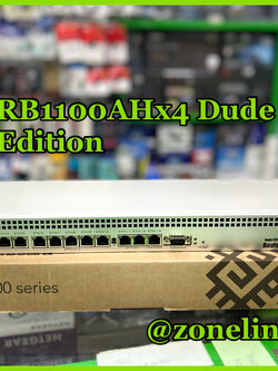 MikroTik RB1100AHx4 Dude Edition (RB1100Dx4) - Heavy Load Router, 13-Port Gigabit Ethernet + 4-Core CPU + 60GB + Dual-Power Supply, MikroTik RouterOS, Level6 license (Load Balancing + HotSpot Server) Metal Case + 1U Rack Mounted