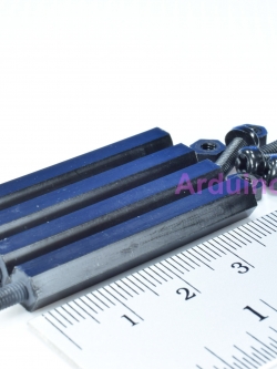 M3*40+6 Column single head Black ( 1 ชุด 4 ตัว )+น๊อตหัวกลมพลาสติก