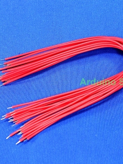wire 20 cm-ฺฺRed-20เส้น (หัวชุบตะกั่วพร้อมบัดกรี)