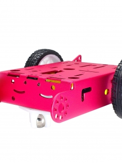 โครงรถหุ่นยนต์ Aluminum alloy robot Smart car ล้อขาว/ยางดำ สี Metallic Red
