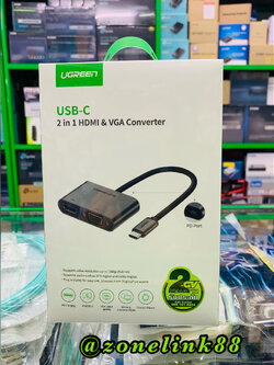 UGREEN 50505-TH USC-C 2 in 1 HDMI & VGA Converter
