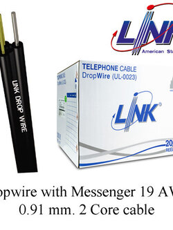 Link UL-0023 Drop w/Messenger 19 AWG (0.91mm) 2C Cable 200M.*/Roll