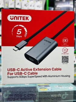 Unitek U305A USB-C Extension Cable For USB-C Cable 5m.