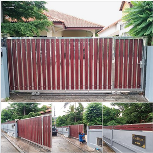 ประตูรั้วหน้าบ้านสแตนเลส รามนุช 14 บ้านฉาง จ. ระยอง