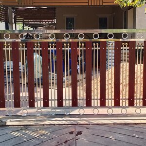 ประตูรั้วสแตนเลสผสมอลูปิเนียมลายไม้ ปากเกร็ด นนทบุรี ส่งอีกงาน 0895700989 คุณแพรว