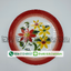 ถาดเคลือบลายดอก สีเเดง 22 ซม. ตรากระต่าย